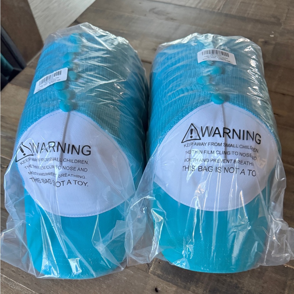 Turquoise and White Mesh Trucker Hats - Pack of 23